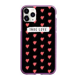 Чехол iPhone 11 Pro матовый True Love, цвет: 3D-фиолетовый