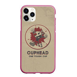 Чехол iPhone 11 Pro матовый Cuphead: One Touch Cup, цвет: 3D-малиновый