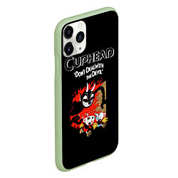 Чехол iPhone 11 Pro матовый Cuphead: Hell Devil, цвет: 3D-салатовый — фото 2