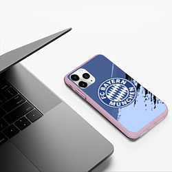 Чехол iPhone 11 Pro матовый FC Bayern Munchen: Abstract style, цвет: 3D-розовый — фото 2