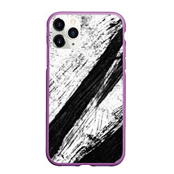 Чехол iPhone 11 Pro матовый Белый и черный, цвет: 3D-фиолетовый