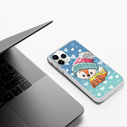 Чехол iPhone 11 Pro матовый Зимняя лисичка, цвет: 3D-белый — фото 2