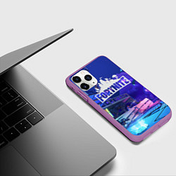 Чехол iPhone 11 Pro матовый Fortnite Studio, цвет: 3D-фиолетовый — фото 2