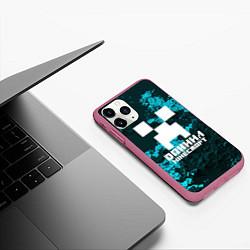 Чехол iPhone 11 Pro матовый Даниил в стиле Minecraft, цвет: 3D-малиновый — фото 2