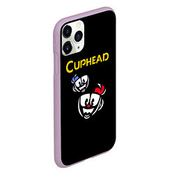 Чехол iPhone 11 Pro матовый Cuphead: Mugman Faces, цвет: 3D-сиреневый — фото 2