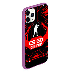 Чехол iPhone 11 Pro матовый CS:GO - Сергей, цвет: 3D-фиолетовый — фото 2