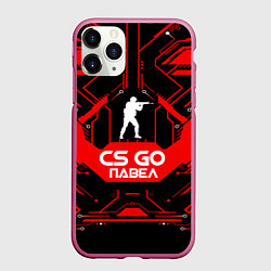 Чехол iPhone 11 Pro матовый CS:GO - Павел, цвет: 3D-малиновый