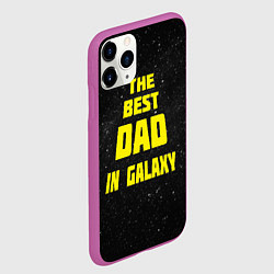 Чехол iPhone 11 Pro матовый The Best Dad in Galaxy, цвет: 3D-фиолетовый — фото 2