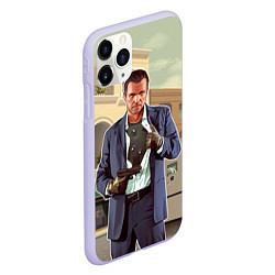 Чехол iPhone 11 Pro матовый GTA V: Michael, цвет: 3D-светло-сиреневый — фото 2