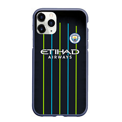 Чехол iPhone 11 Pro матовый FC Manchester City: Away 18/19, цвет: 3D-серый