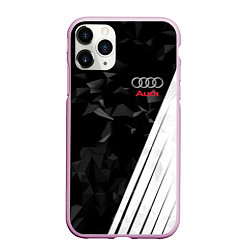 Чехол iPhone 11 Pro матовый Audi: Black Poly, цвет: 3D-розовый