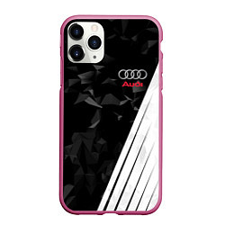 Чехол iPhone 11 Pro матовый Audi: Black Poly, цвет: 3D-малиновый