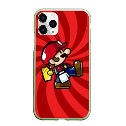 Чехол iPhone 11 Pro матовый Super Mario: Red Illusion, цвет: 3D-салатовый