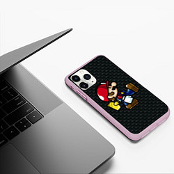 Чехол iPhone 11 Pro матовый Super Mario: Black Brick, цвет: 3D-розовый — фото 2