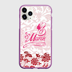 Чехол iPhone 11 Pro матовый Womens Day!, цвет: 3D-фиолетовый