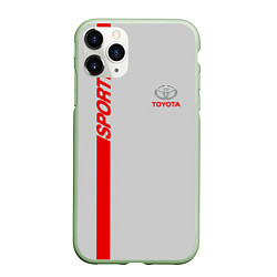 Чехол iPhone 11 Pro матовый Toyota: Silver Sport, цвет: 3D-салатовый