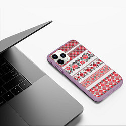 Чехол iPhone 11 Pro матовый Старославянский узор, цвет: 3D-сиреневый — фото 2