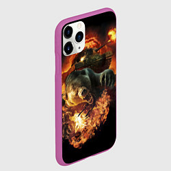 Чехол iPhone 11 Pro матовый Армейский медведь, цвет: 3D-фиолетовый — фото 2