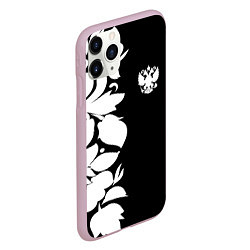Чехол iPhone 11 Pro матовый Russia: B&W Floral, цвет: 3D-розовый — фото 2