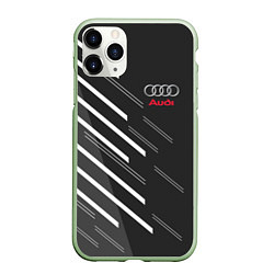 Чехол iPhone 11 Pro матовый Audi: White Rays, цвет: 3D-салатовый