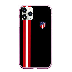 Чехол iPhone 11 Pro матовый FC Atletico Madrid: Red Line, цвет: 3D-розовый