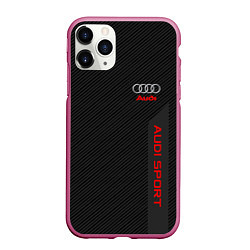 Чехол iPhone 11 Pro матовый Audi: Sport Line, цвет: 3D-малиновый