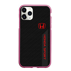 Чехол iPhone 11 Pro матовый Honda: Sport Line, цвет: 3D-малиновый