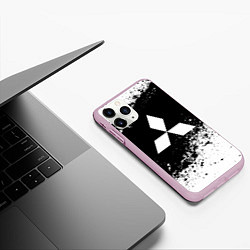 Чехол iPhone 11 Pro матовый Mitsubishi: Black Spray, цвет: 3D-розовый — фото 2