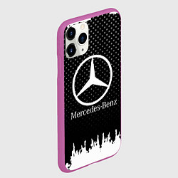 Чехол iPhone 11 Pro матовый Mercedes-Benz: Black Side, цвет: 3D-фиолетовый — фото 2