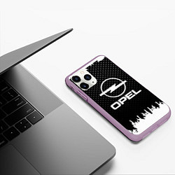 Чехол iPhone 11 Pro матовый Opel: Black Side, цвет: 3D-сиреневый — фото 2