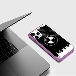 Чехол iPhone 11 Pro матовый BMW Black Style, цвет: 3D-фиолетовый — фото 2