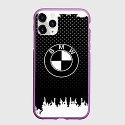 Чехол iPhone 11 Pro матовый BMW Black Style, цвет: 3D-фиолетовый