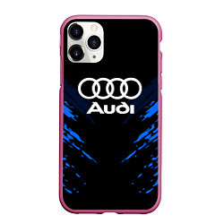 Чехол iPhone 11 Pro матовый Audi: Blue Anger, цвет: 3D-малиновый