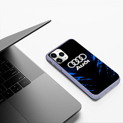 Чехол iPhone 11 Pro матовый Audi: Blue Anger, цвет: 3D-светло-сиреневый — фото 2