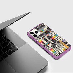 Чехол iPhone 11 Pro матовый VHS-кассеты, цвет: 3D-фиолетовый — фото 2