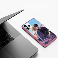 Чехол iPhone 11 Pro матовый Gintama, цвет: 3D-малиновый — фото 2