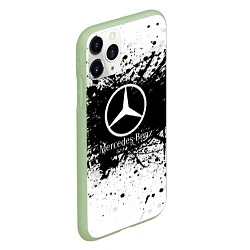 Чехол iPhone 11 Pro матовый Mercedes-Benz: Black Spray, цвет: 3D-салатовый — фото 2