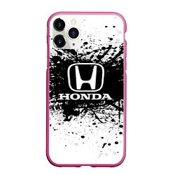 Чехол iPhone 11 Pro матовый Honda: Black Spray, цвет: 3D-малиновый