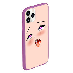 Чехол iPhone 11 Pro матовый Ahegao Face, цвет: 3D-фиолетовый — фото 2