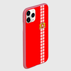 Чехол iPhone 11 Pro матовый Грузия, цвет: 3D-малиновый — фото 2