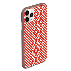 Чехол iPhone 11 Pro матовый Обережная вышивка, цвет: 3D-коричневый — фото 2