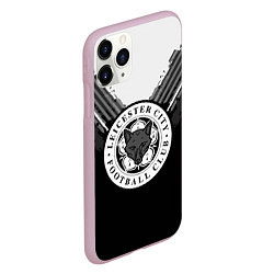Чехол iPhone 11 Pro матовый FC Leicester City: Black Style, цвет: 3D-розовый — фото 2