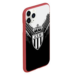 Чехол iPhone 11 Pro матовый FC Monaco: Black Style, цвет: 3D-красный — фото 2