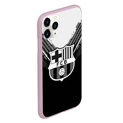 Чехол iPhone 11 Pro матовый FC Barcelona: Black Style, цвет: 3D-розовый — фото 2