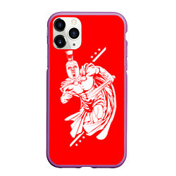 Чехол iPhone 11 Pro матовый Спартанский гладиатор, цвет: 3D-фиолетовый