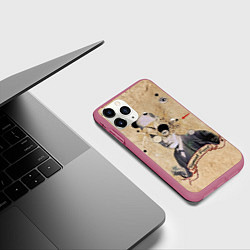 Чехол iPhone 11 Pro матовый Зигмунд Фрейд, цвет: 3D-малиновый — фото 2