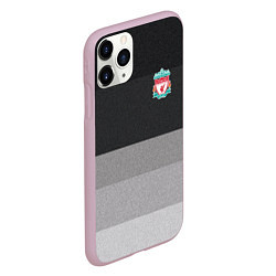 Чехол iPhone 11 Pro матовый ФК Ливерпуль: Серый стиль, цвет: 3D-розовый — фото 2