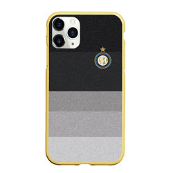 Чехол iPhone 11 Pro матовый ФК Интер: Серый стиль, цвет: 3D-желтый