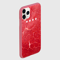 Чехол iPhone 11 Pro матовый Мясо 100%, цвет: 3D-малиновый — фото 2