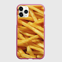 Чехол iPhone 11 Pro матовый Картофель фри, цвет: 3D-малиновый